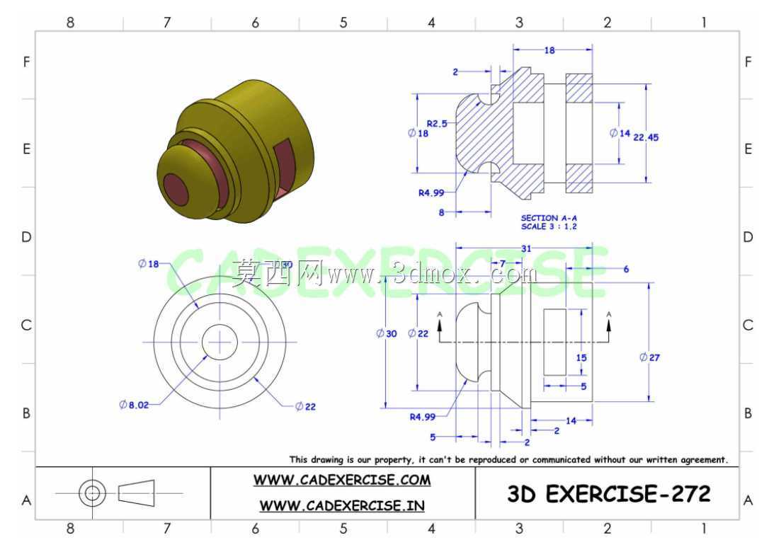 CADEXERCISE 3D CAD��ϰ272 Autodesk Inventor Pro
