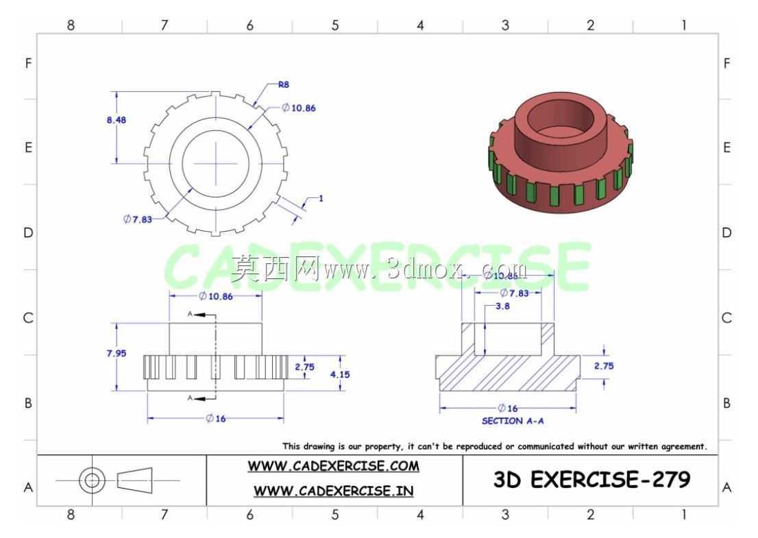 CADEXERCISE 3D CAD��ϰ279 Autodesk Inventor Pro