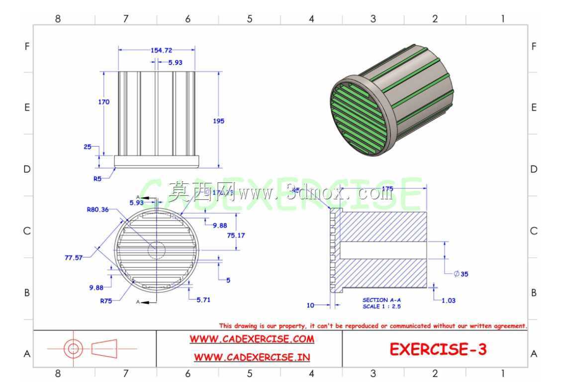 CADEXERCISE 3D CAD练习3 Autodesk Inventor Pro