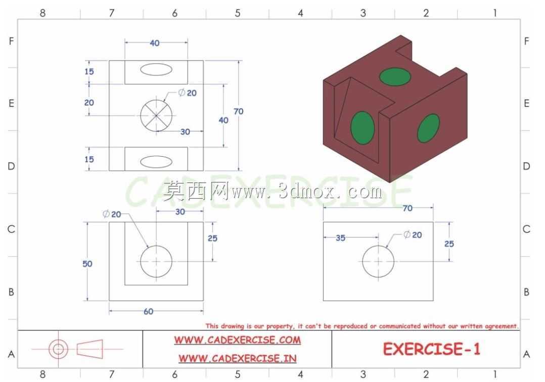 CADEXERCISE 3D CAD练习1 Autodesk Inventor Pro