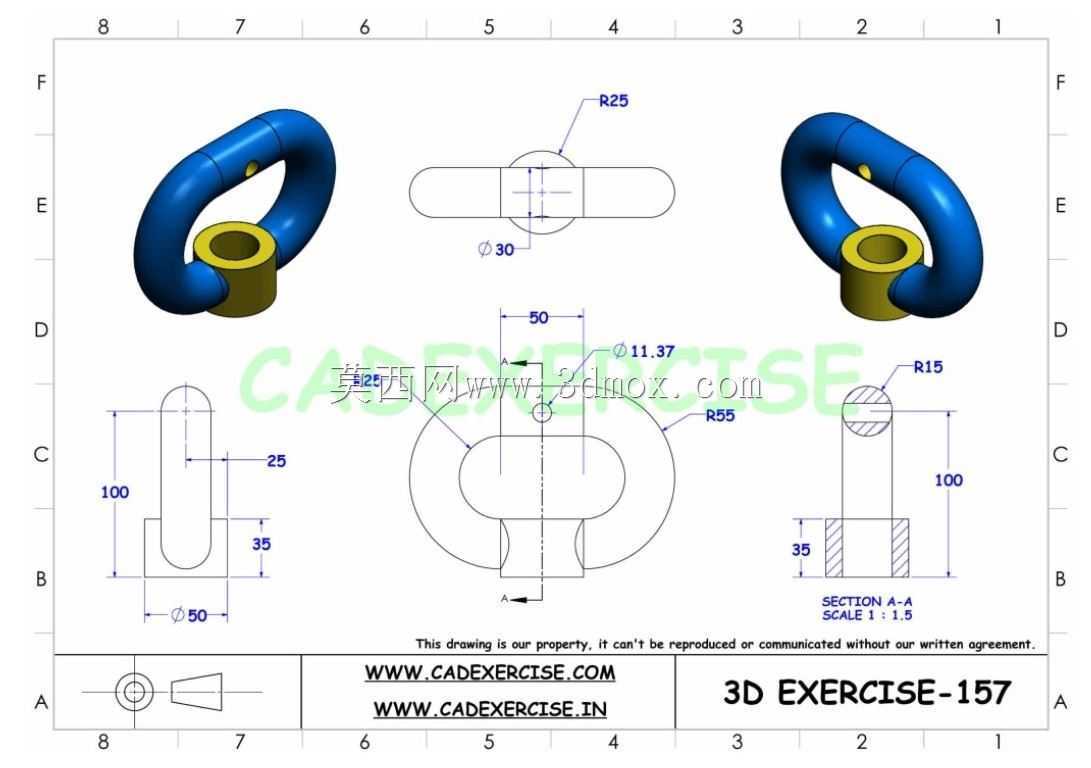 CADEXERCISE 3D CAD练习157 Autodesk Inventor Pro