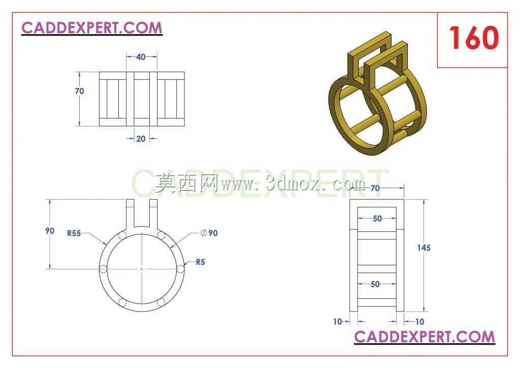 caddexpert CAD 3D练习140 Autodesk Inventor Pro