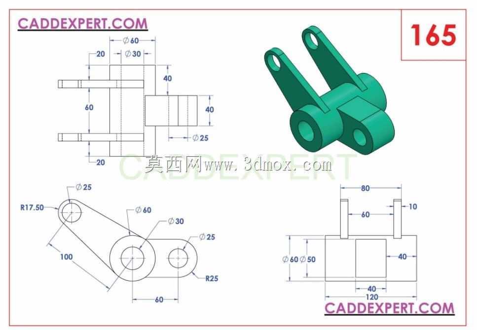 caddexpert CAD 3D练习165 Autodesk Inventor Pro