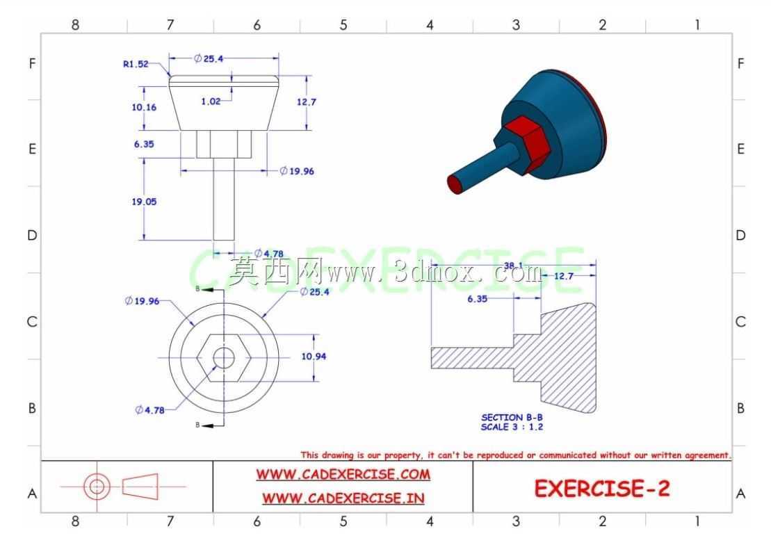 CADEXERCISE 3D CAD练习3 Autodesk Inventor Pro