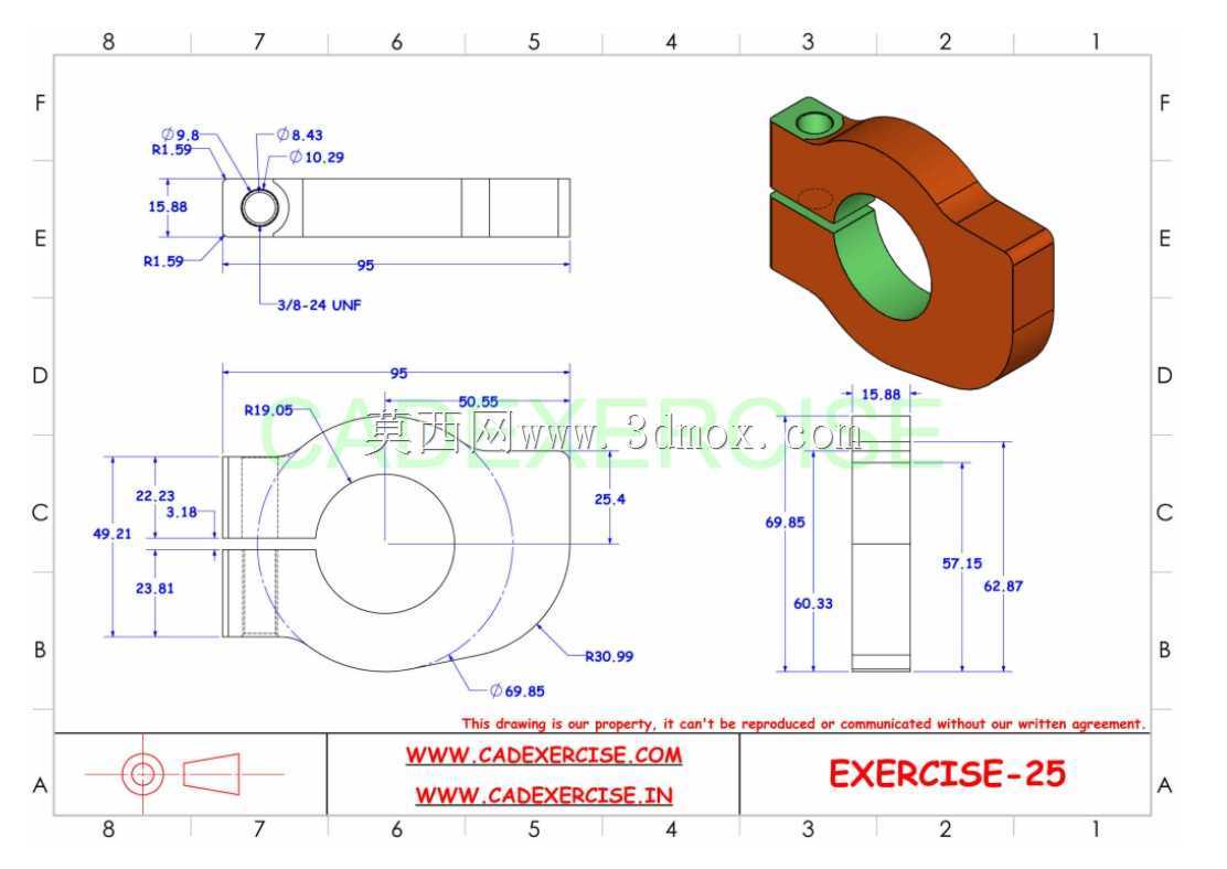 CADEXERCISE 3D CAD练习125 Autodesk iInventor Pro