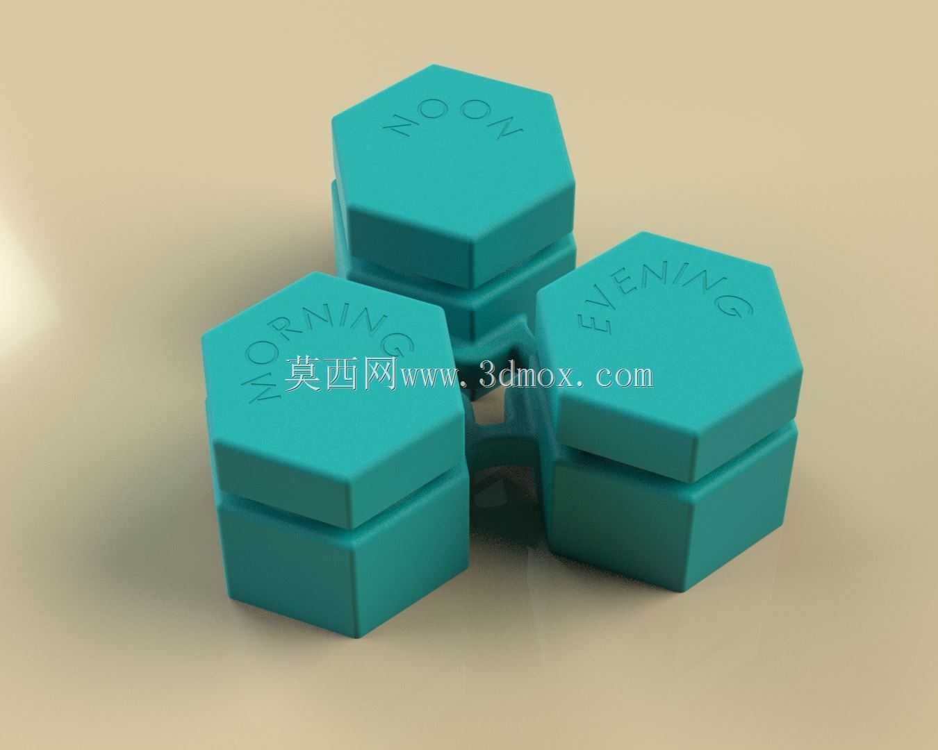 7天药丸组织者-六边形设计(概念2)