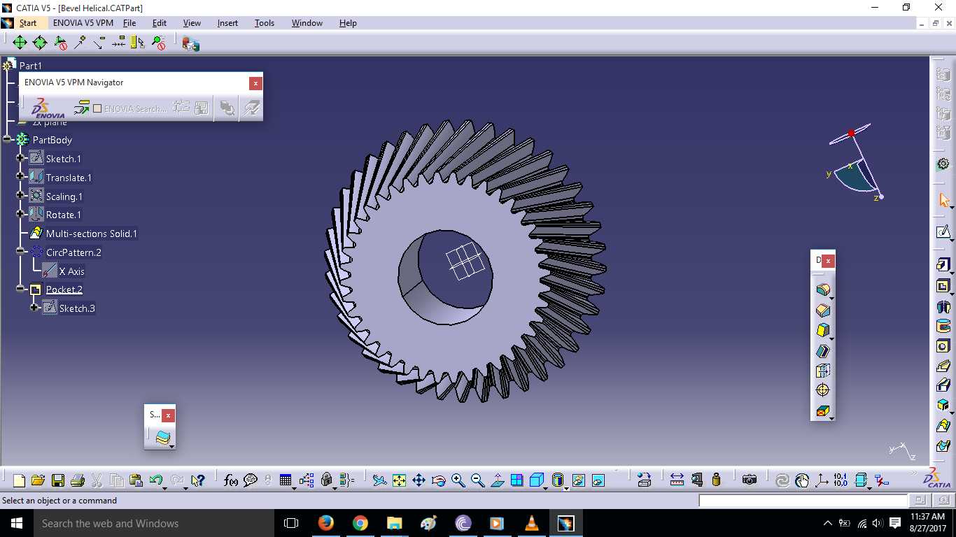 在CATIA V5中建模和渲染螺旋锥齿轮/螺旋锥齿轮3D