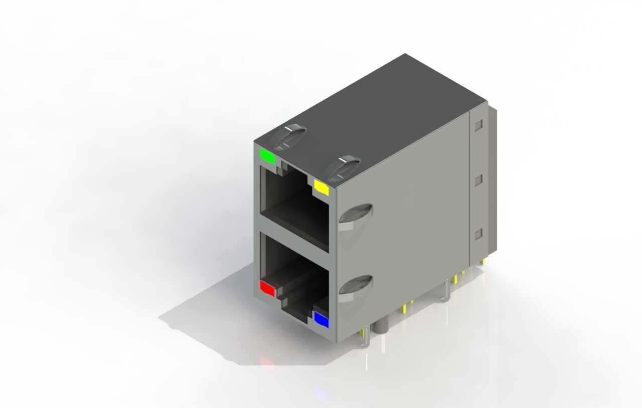 MAGJACK 2x1�˿�G/YG LED 1GBT