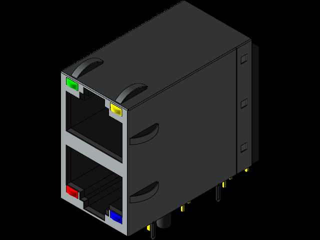 MAGJACK 2x1端口G/YG LED 1GBT