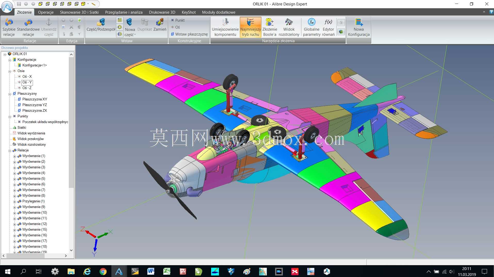 PZL 130 ORLIK TC II 1,4m Rozpi?to??skrzyde?druk 3D