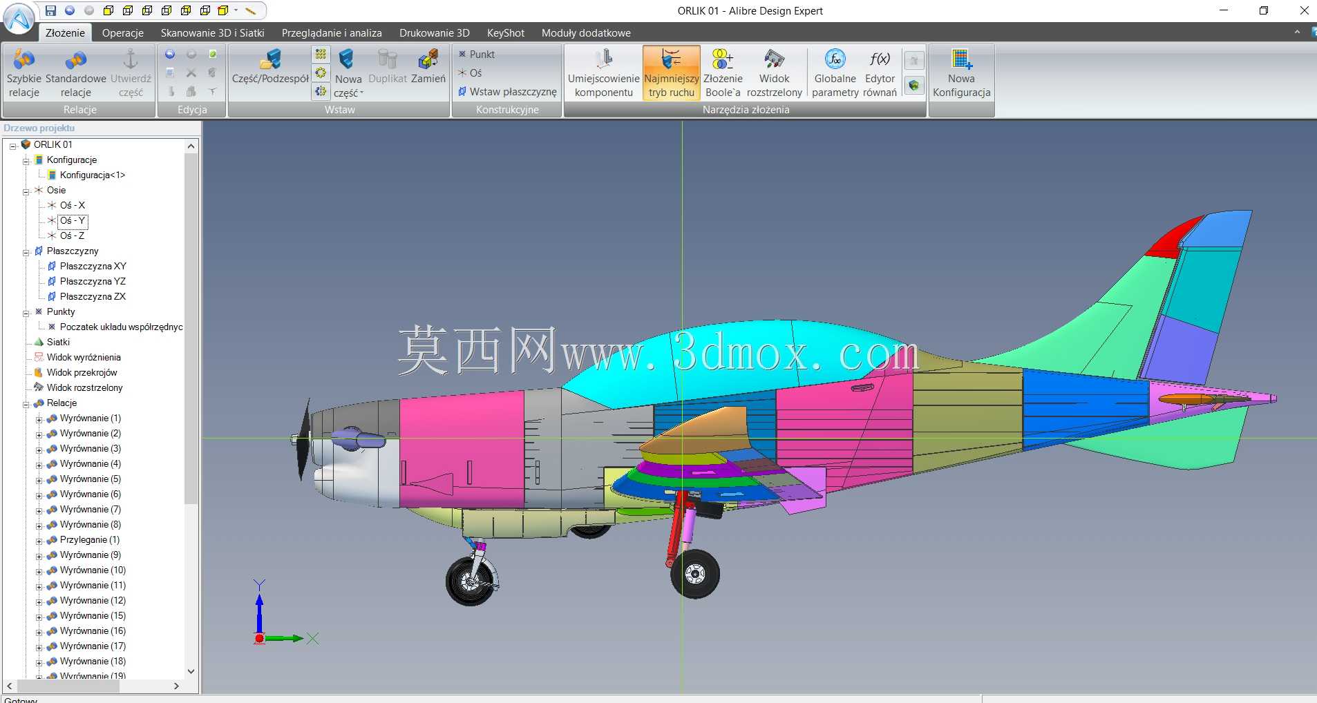 PZL 130 ORLIK TC II 1,4m Rozpi?to??skrzyde?druk 3D