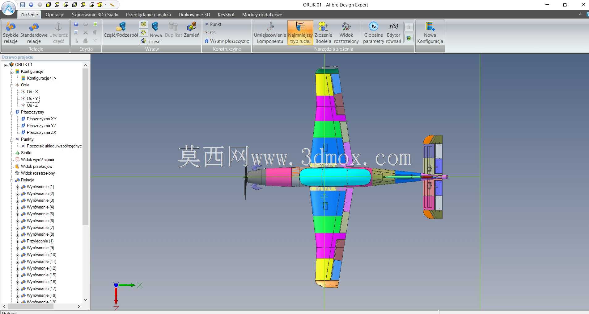 PZL 130 ORLIK TC II 1,4m Rozpi?to??skrzyde?druk 3D