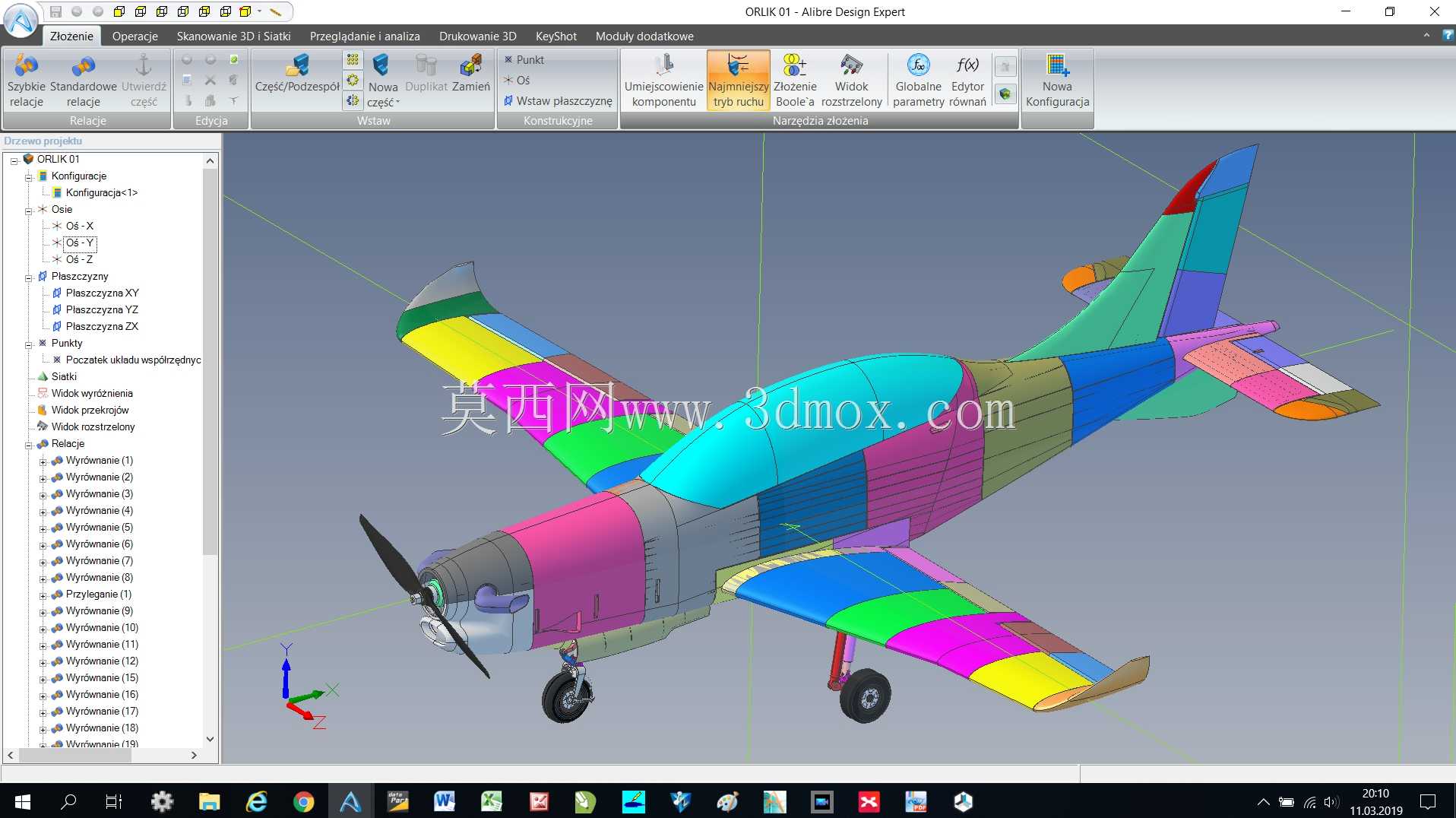 PZL 130 ORLIK TC II 1,4m Rozpi?to??skrzyde?druk 3D