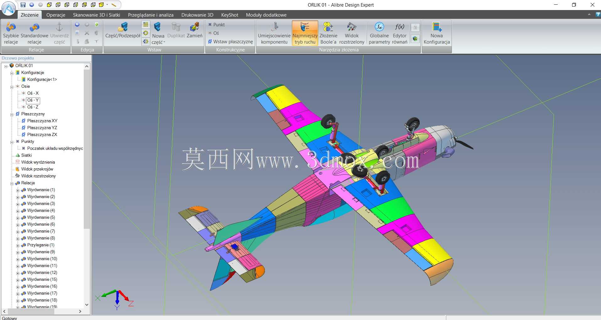 PZL 130 ORLIK TC II 1,4m Rozpi?to??skrzyde?druk 3D