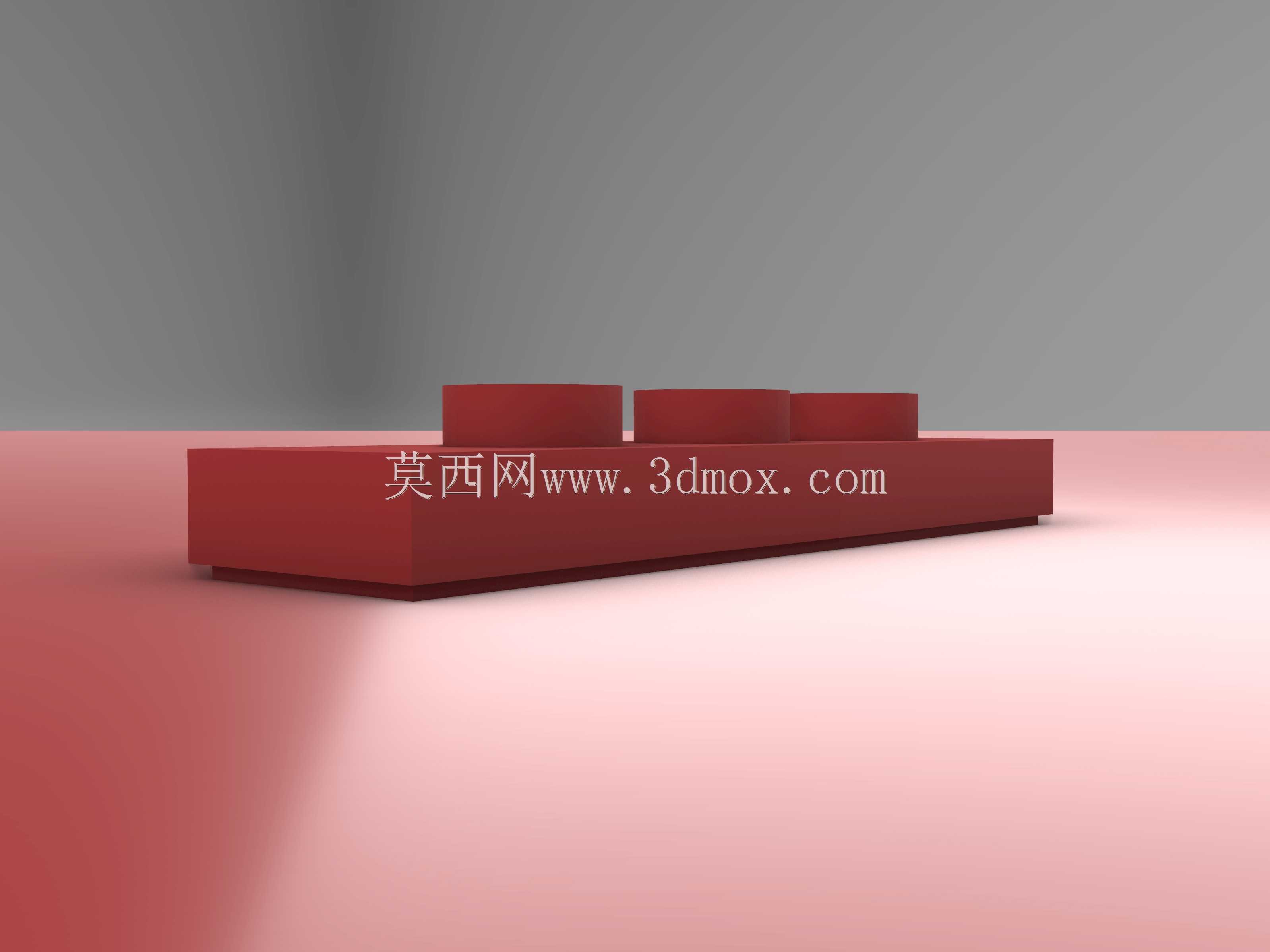 乐高积木板-1X4,带3个旋钮