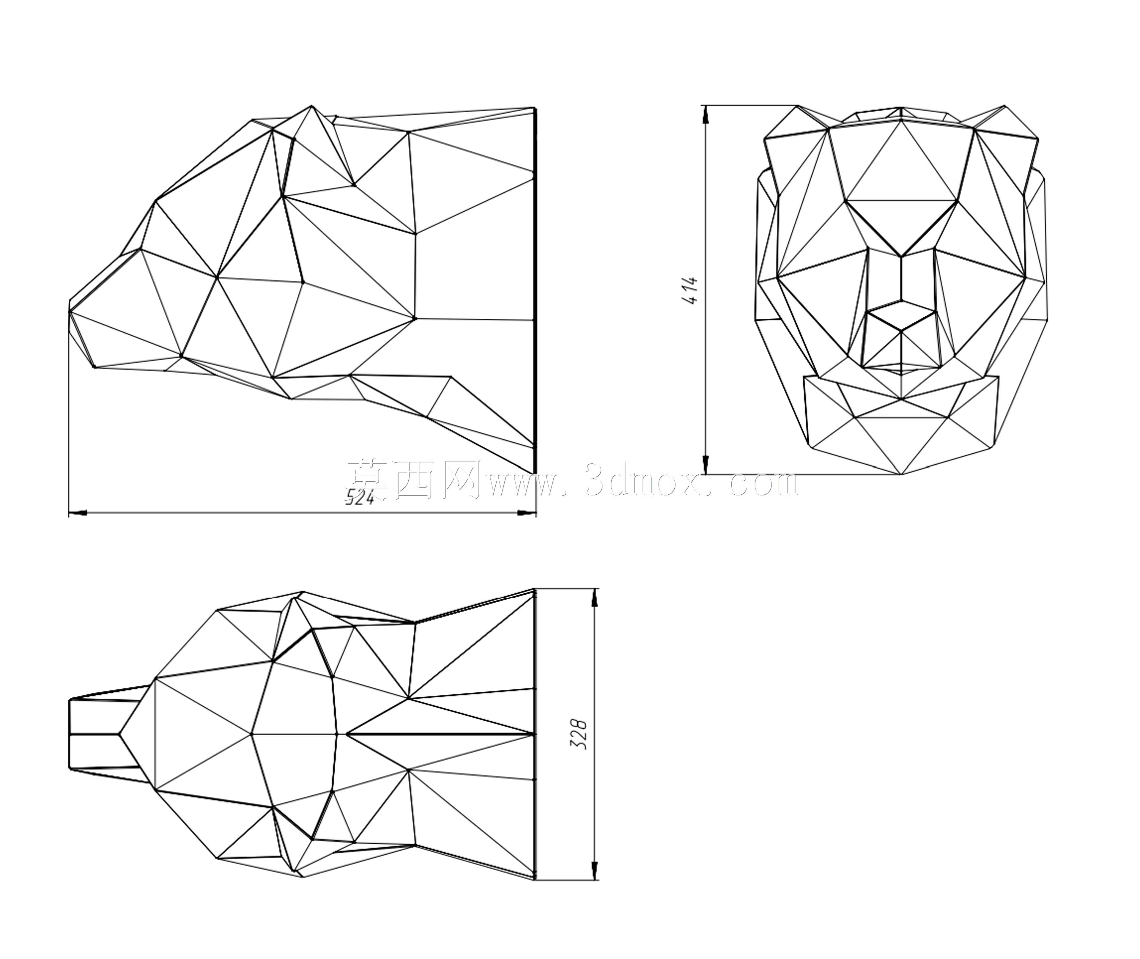 免费钣金熊头项目(dxf,PDF)
