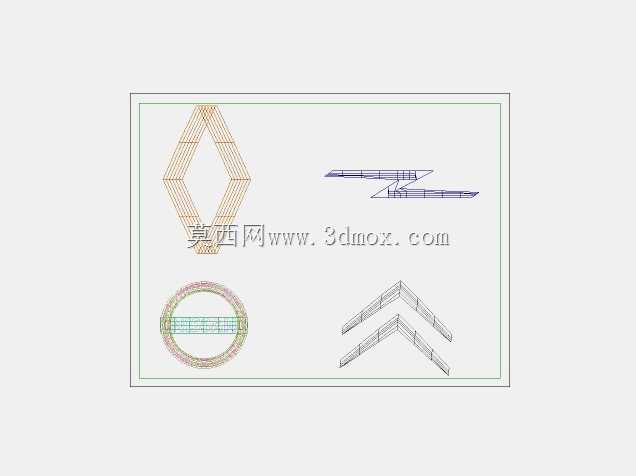 徽标汽车第2部分,DXF,3DS MAX