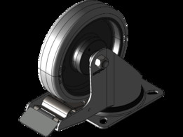 Kolo gibljivo z zavoro 160mm-Serija PE-siva elasti?na guma
