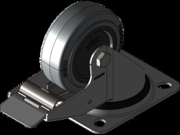 Kolo stabilno 80mm-Serija PF-siva elasti?na guma