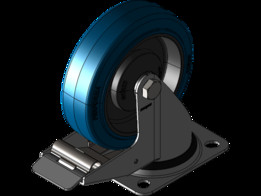 Kolo gibljivo z zavoro 125mm-Serija PR-modra elasti?na guma