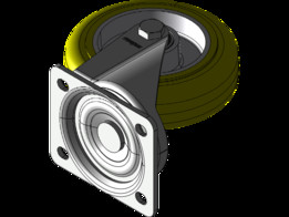 Kolo gibljivo 125mm-Serija AU-aluminij+poliuretan
