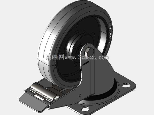 Kolo gibljivo z zavoro 125mm-Serija PE-siva elasti?na guma