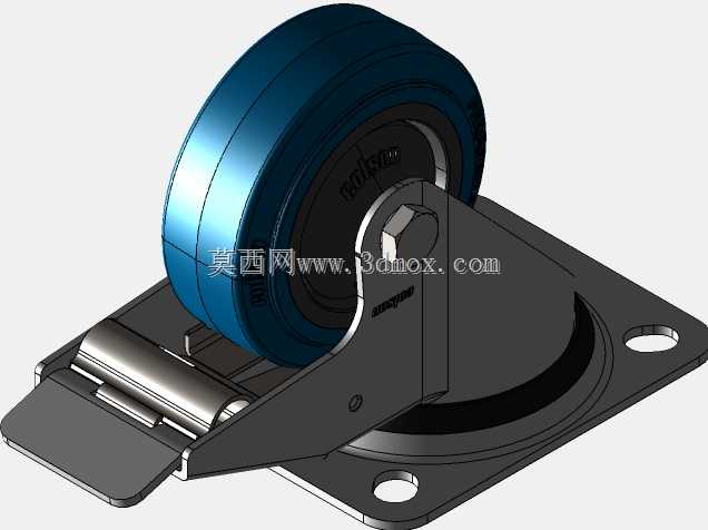Kolo gibljivo z zavoro 80mm-Serija PR-modra elasti?na guma