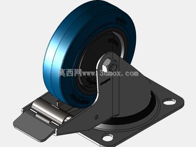 Kolo gibljivo z zavoro 100mm-Serija PR-modra elasti?na guma