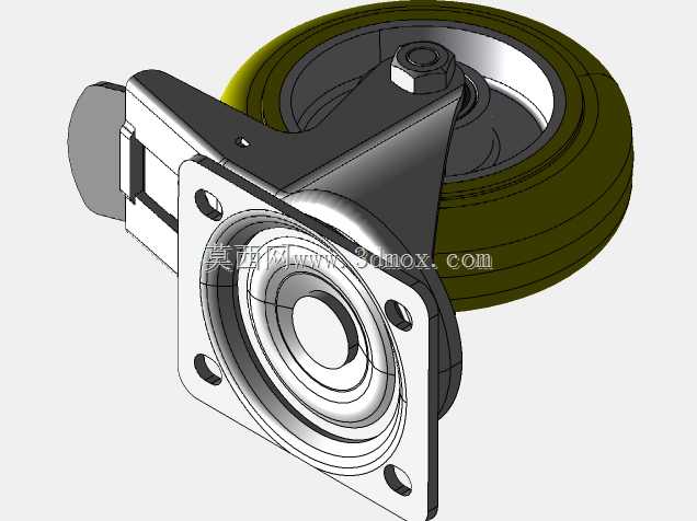 Kolo gibljivo z zavoro 125mm-Serija AU-aluminij+poliuretan