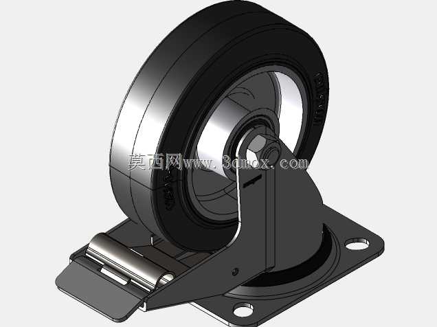 Kolo gibljivo z zavoro 125mm-Serija AB-aluminij+?rna elasti?na guma