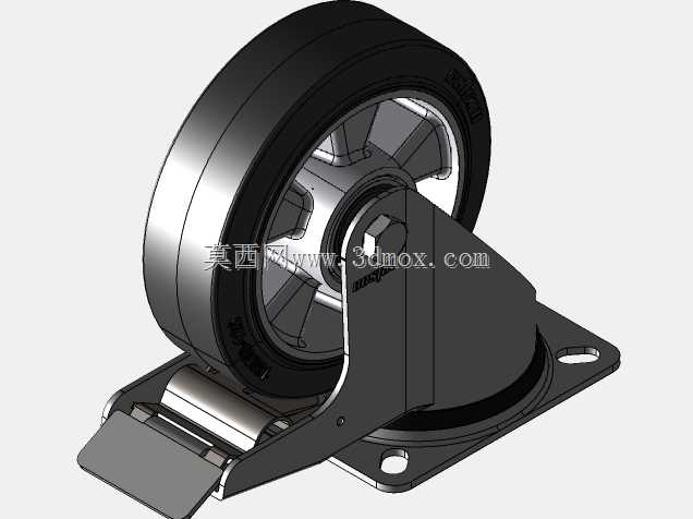 Kolo gibljivo z zavoro 160mm-Serija AB-aluminij+?rna elasti?na guma