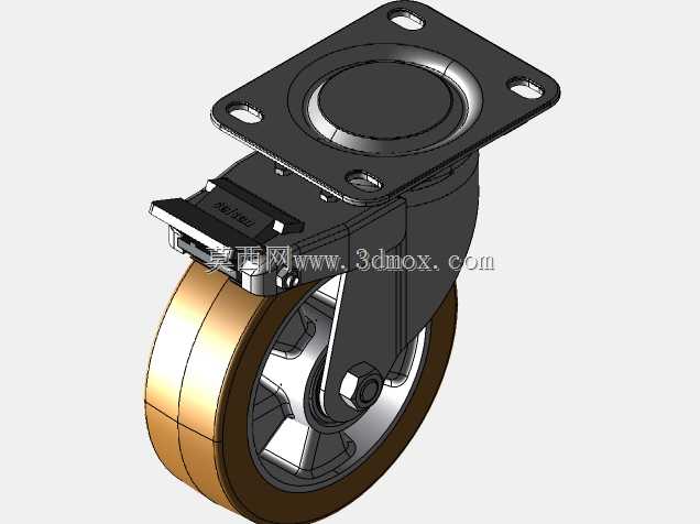 Kolo gibljivo z zavoro 160mm-Serija AU-aluminij+poliuretan-intenzivna uporaba