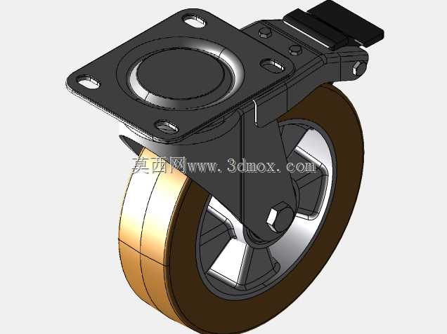 Kolo gibljivo z zavoro 200mm-Serija AU-aluminij+poliuretan-intenzivna uporaba