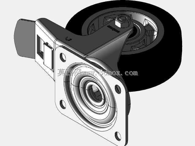 Kolo gibljivo z zavoro 160mm-Serija AB-aluminij+?rna elasti?na guma