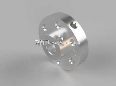 6毫米轴#4-40孔Pololu通用铝制安装轮毂的3D模型