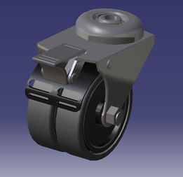 RUEDA DOBLE GIRATORIA FRENO D75