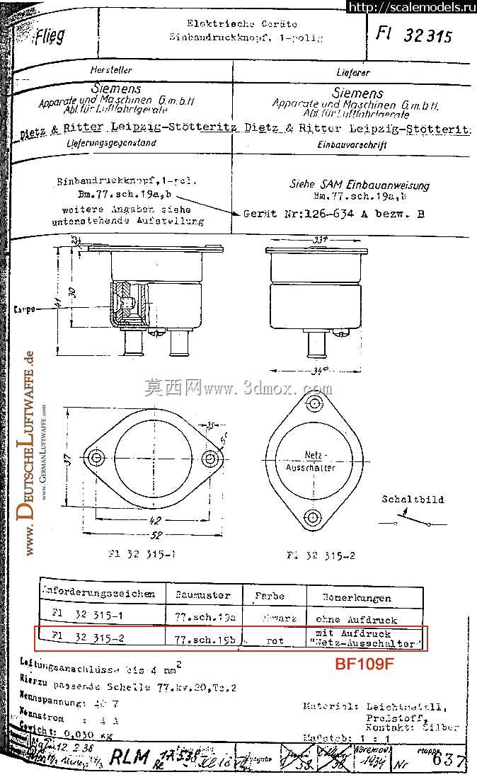 FI 32315 Beschreibung Ger?tebrett