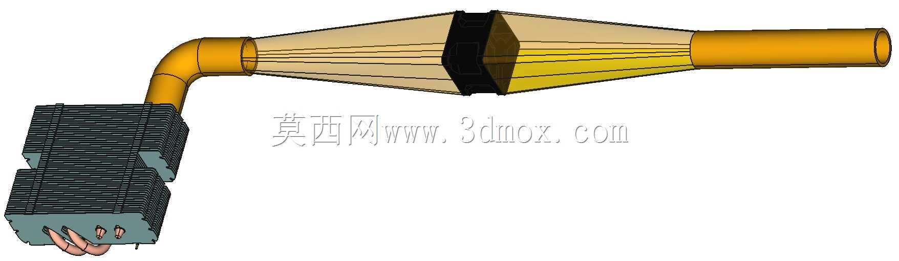 太阳能集热器安装在屋顶上,通过一个由塞贝克/珀耳帖电池供电的风扇将空气泵入室内。