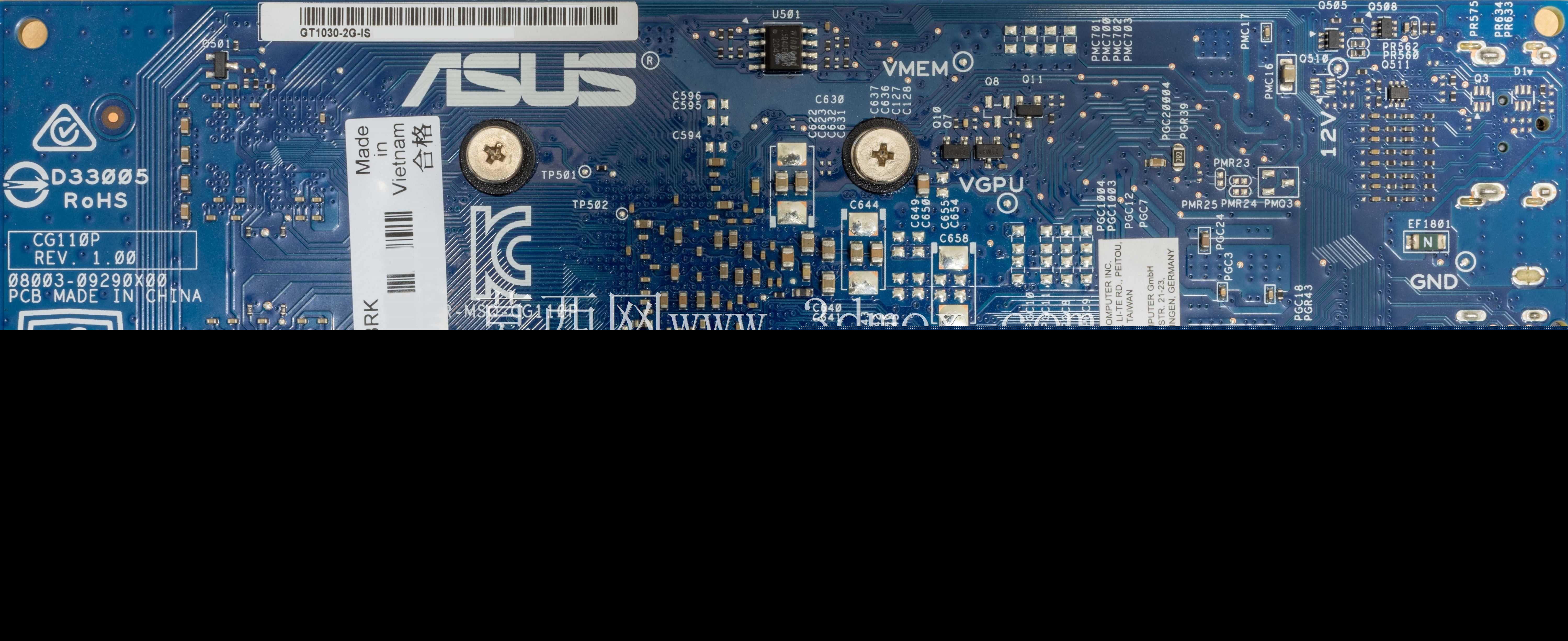 华硕Nvidia Geforce GT 1030轻薄GPU