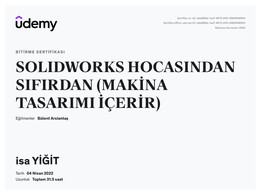 UDEMY SOL?DWORKS E??T?M SERT?F?KA