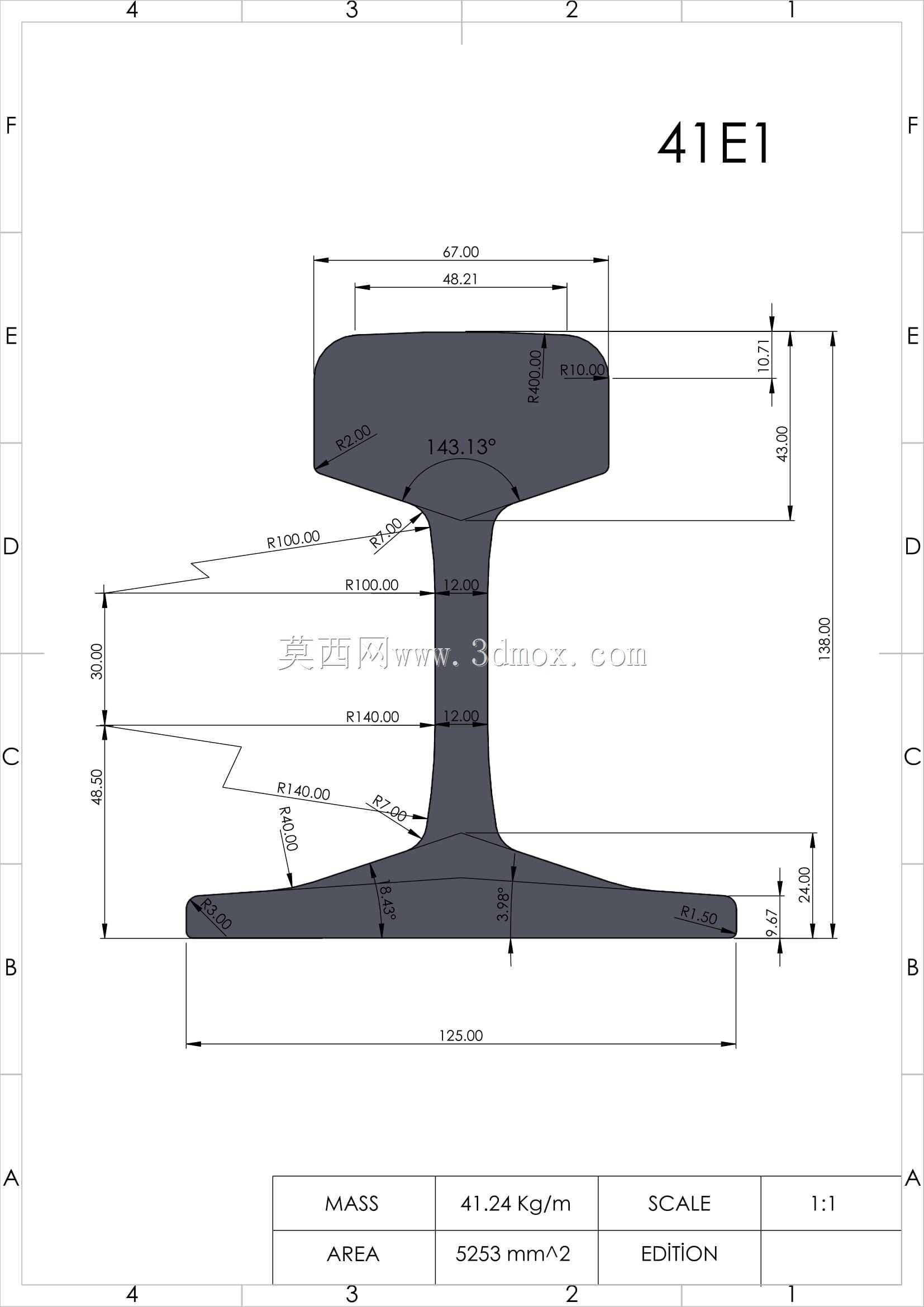 欧洲标准most共轨型材30E1、33E1、S33、39E1(BS80A)、45E1(BS90A)、45E3(RN45)、46E2(U33)、49E1(S49)、49E5、50E6(U