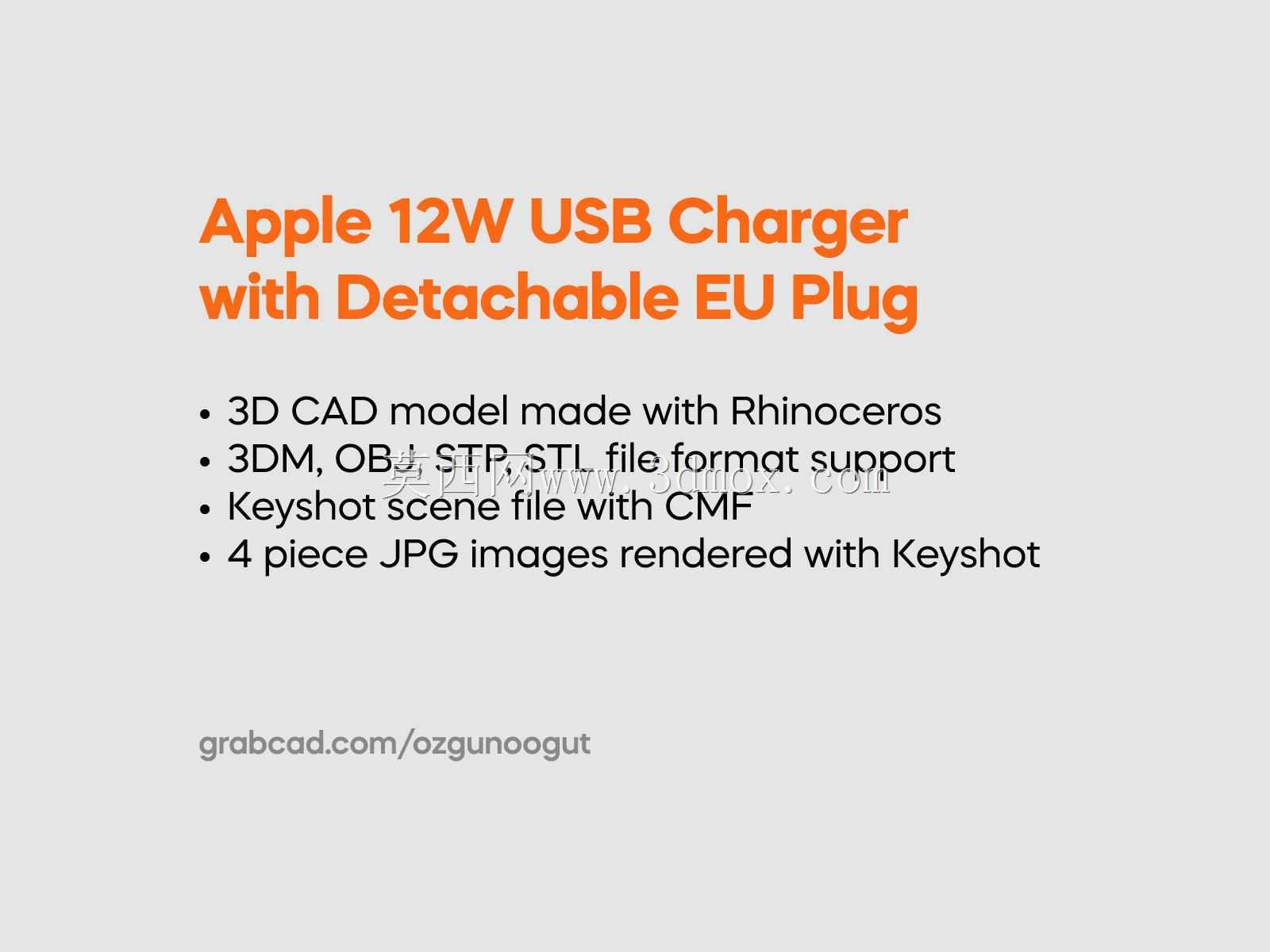 带可拆卸EU插头的Apple 12W USB充电器