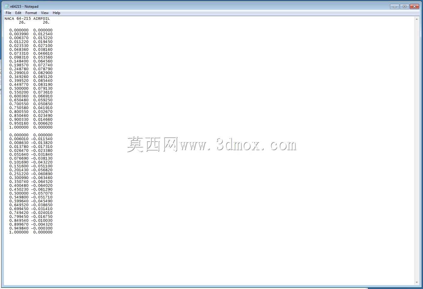 翼型的精确模型