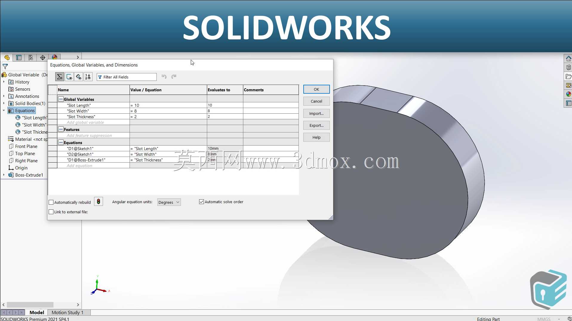 SOLIDWORKS-创建和使用全局变量