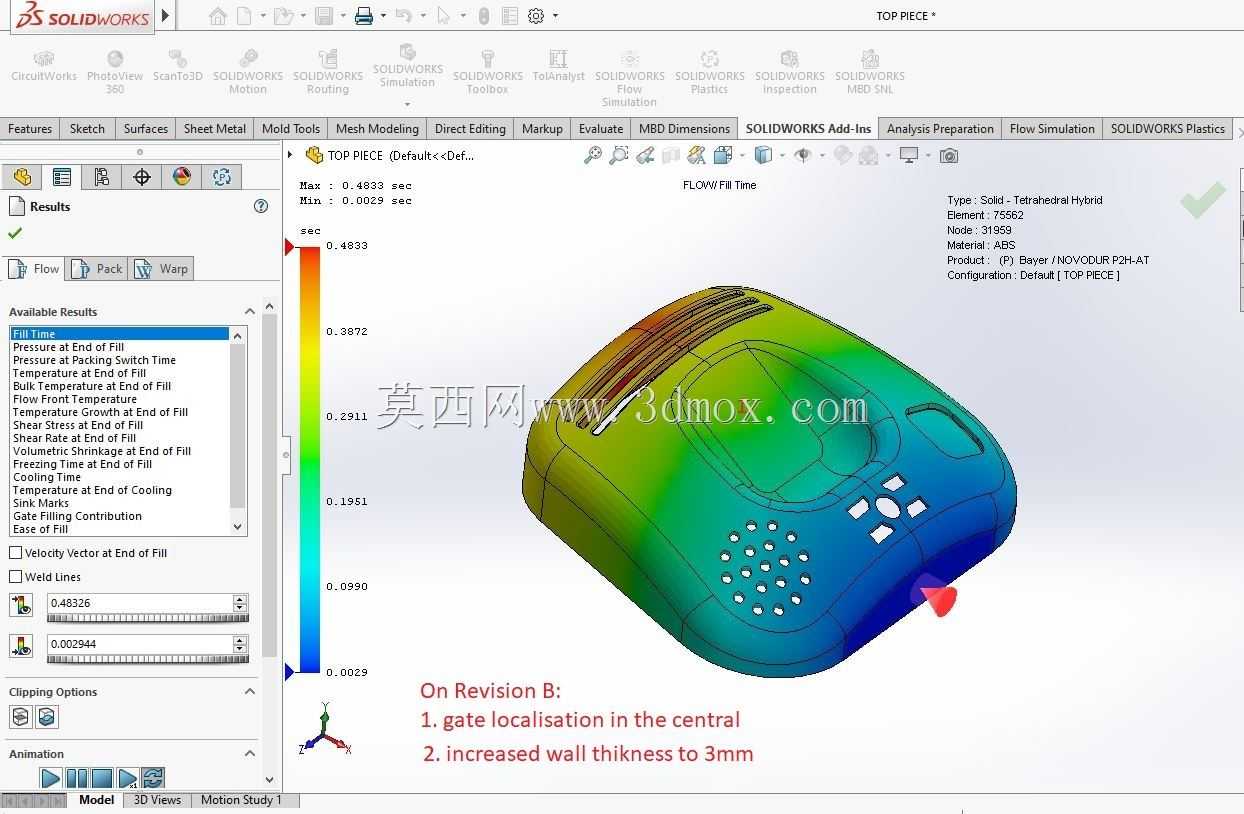 SolidWorks Moldflow