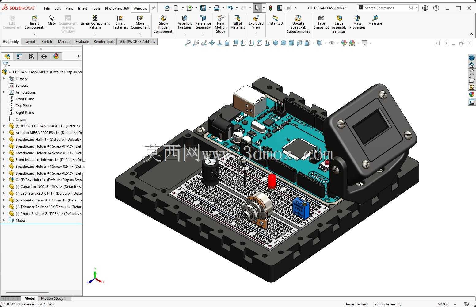 Arduino试验板OLED支架