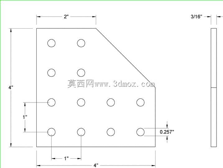 4“X 4”角表面支架
