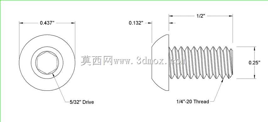 1/4-20 X 1/2英寸行李处理系统