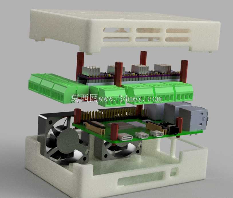 Raspberry Pi V4/Protoneer CNC帽子外壳