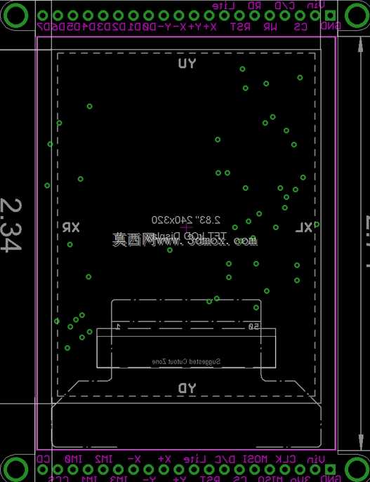 2.8带触摸屏转接板的TFT LCD